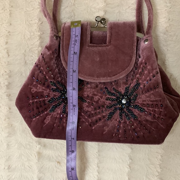 Antique Rose, velvet beaded evening bag - Picture 8 of 8
